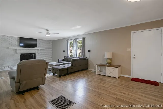 a living room with furniture and a couch