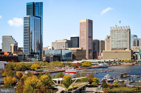 a view of a city with tall buildings