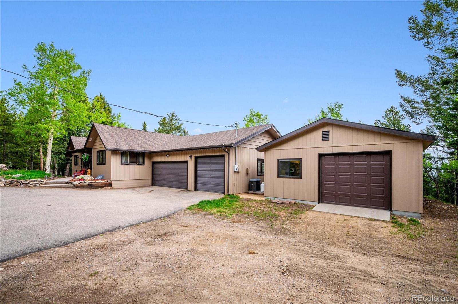 11094 Thomas Drive Conifer, CO 80433 - Photo 39 of 44 a front view of house with yard and trees in the background