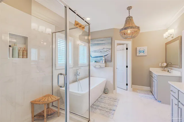 a kitchen with a counter space appliances and cabinets