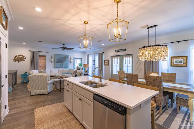 a view of a dining room and livingroom view