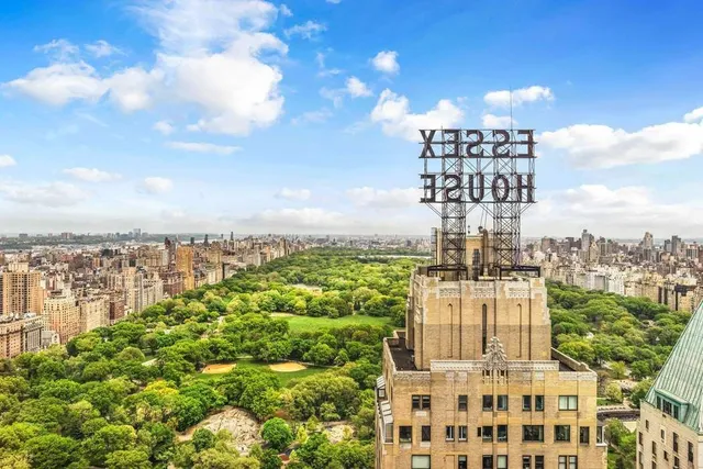 a view of a city with tall buildings