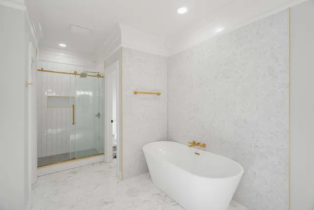 a view of a patio with wooden floor