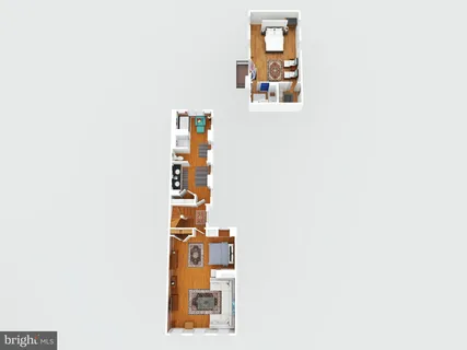 a view of an entryway with wooden floor and a livingroom