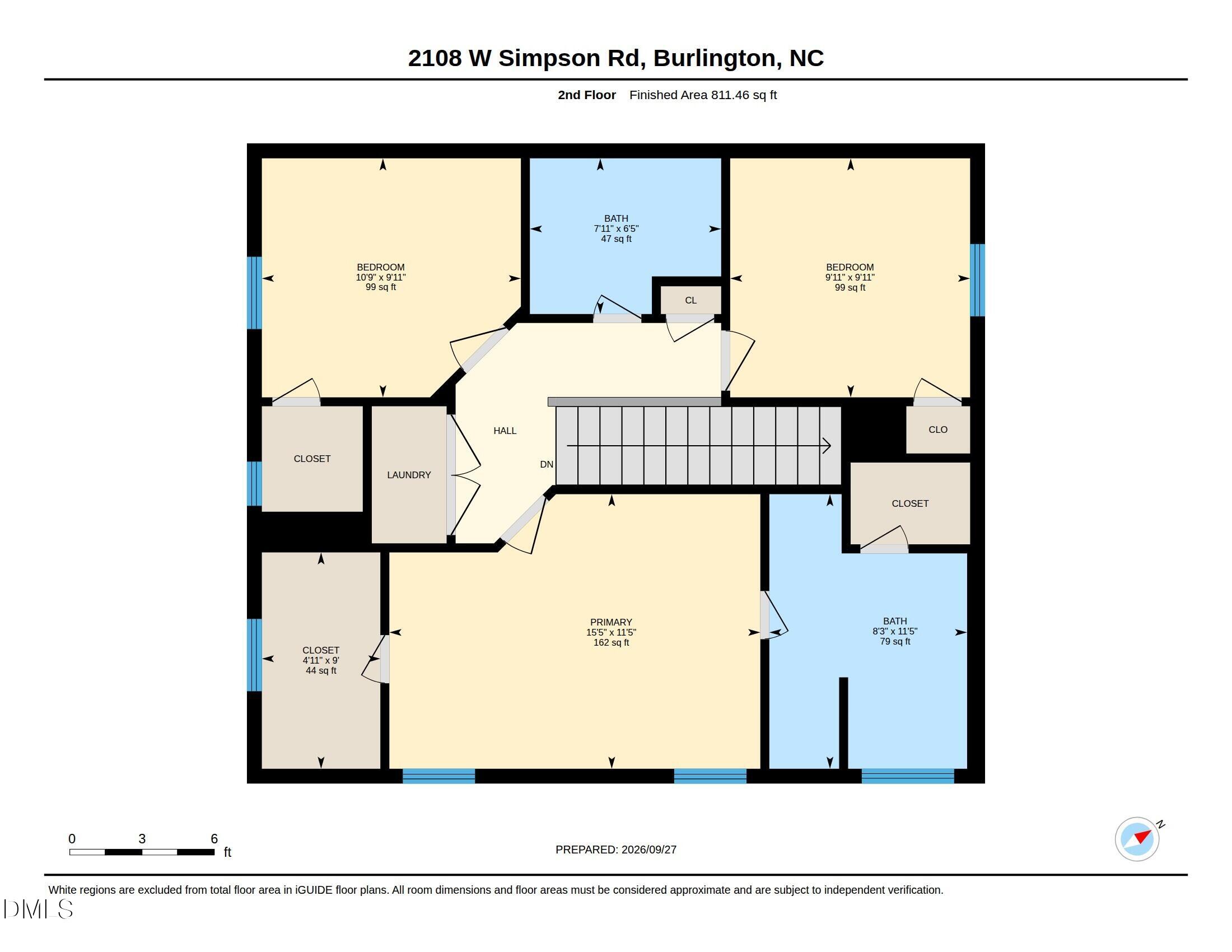 2108 West Simpson Road Burlington, NC 27217 - Photo 36 of 36 2108 W Simpson Rd - Floor plan - 2nd flo