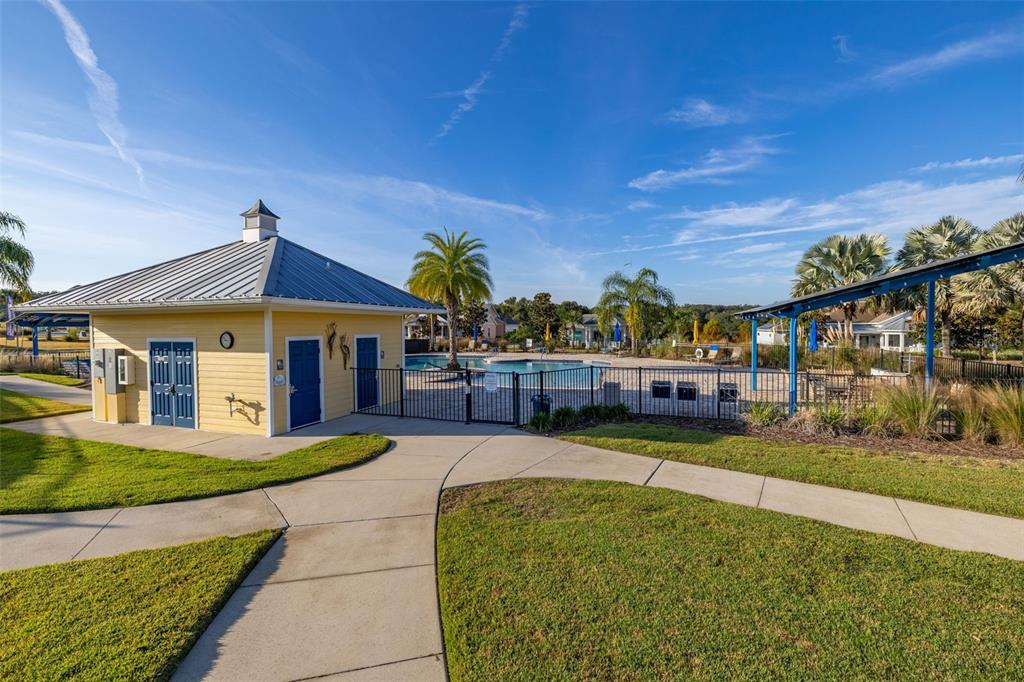 985 Fiesta Key Circle Lady Lake, FL 32159 - Photo 29 of 34 a swimming pool view with a seating space and a garden