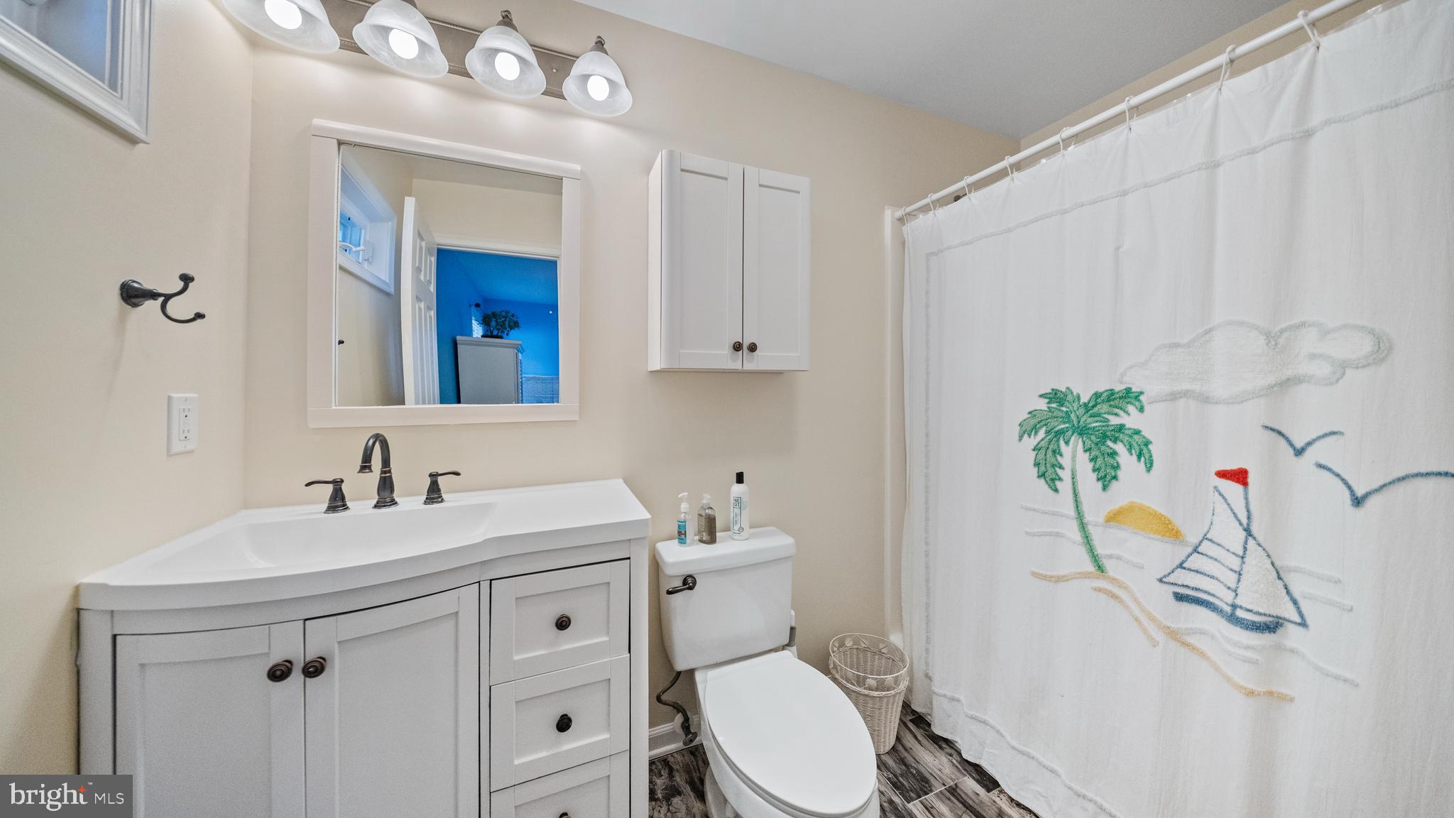 128 Sandyhook Road Ocean Pines, MD 21811 - Photo 16 of 37 a bathroom with a sink a toilet and a mirror