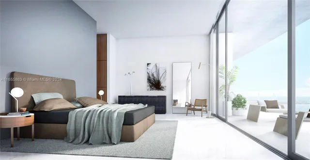 a view of an empty room with glass door