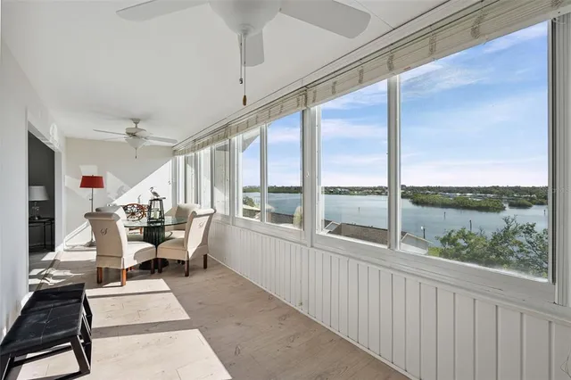 a view of a lake with a outdoor space