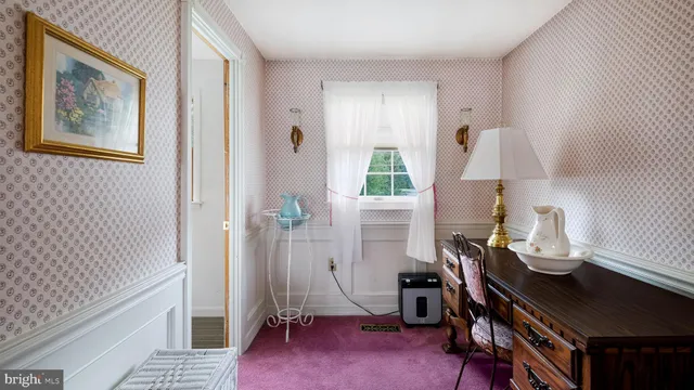 a view of a bathroom with a window