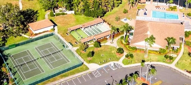 a view of a swimming pool and a terrace