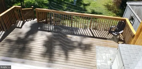 a view of a wooden deck