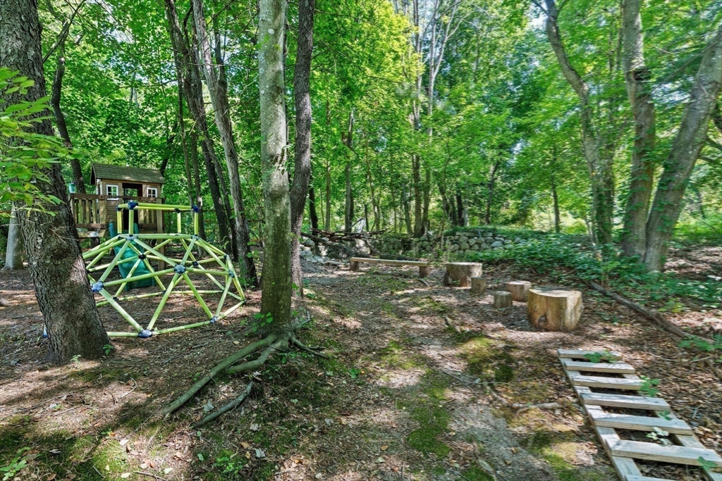 46 Brookwood Road Hanover, MA 02339 - Photo 36 of 41 a backyard of a house with lots of green space and trees