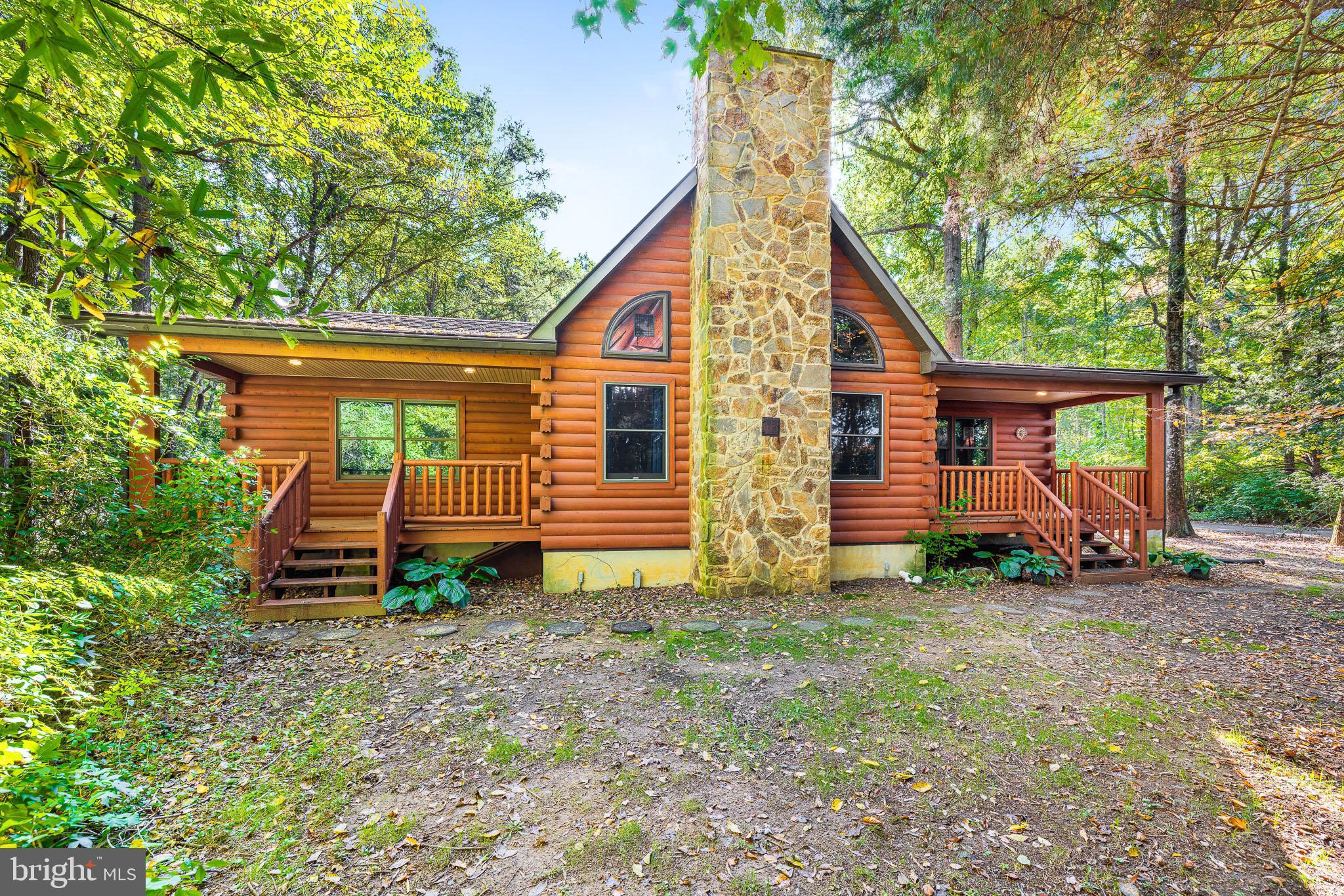 Log Cabin Home Front View
