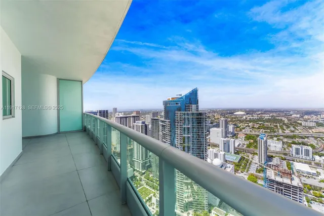 a view of city from a balcony