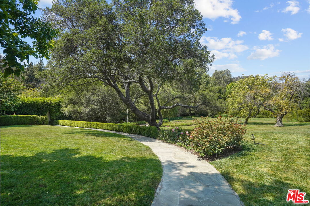 14100 Rustic Lane Pacific Palisades, CA 90272 - Photo 3 of 46 a view of a big yard with large trees