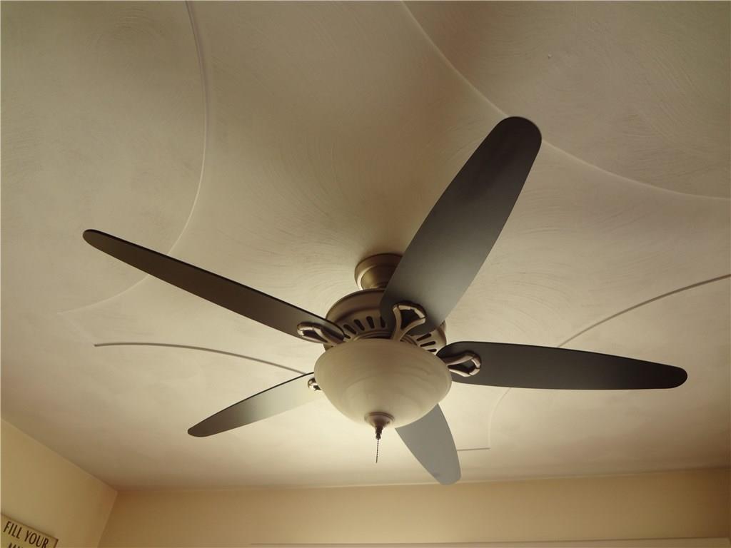 167 Town Country Road Vanderbilt, PA 15486 - Photo 9 of 25 Hunter Fan above the Dining Area with another detailed Ceiling Design.