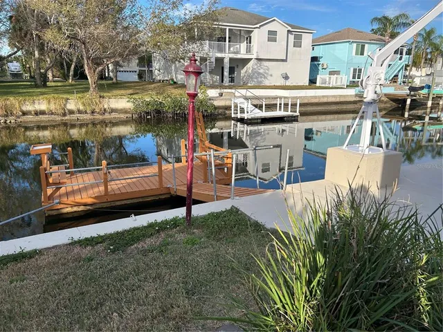 a view of a lake with a house