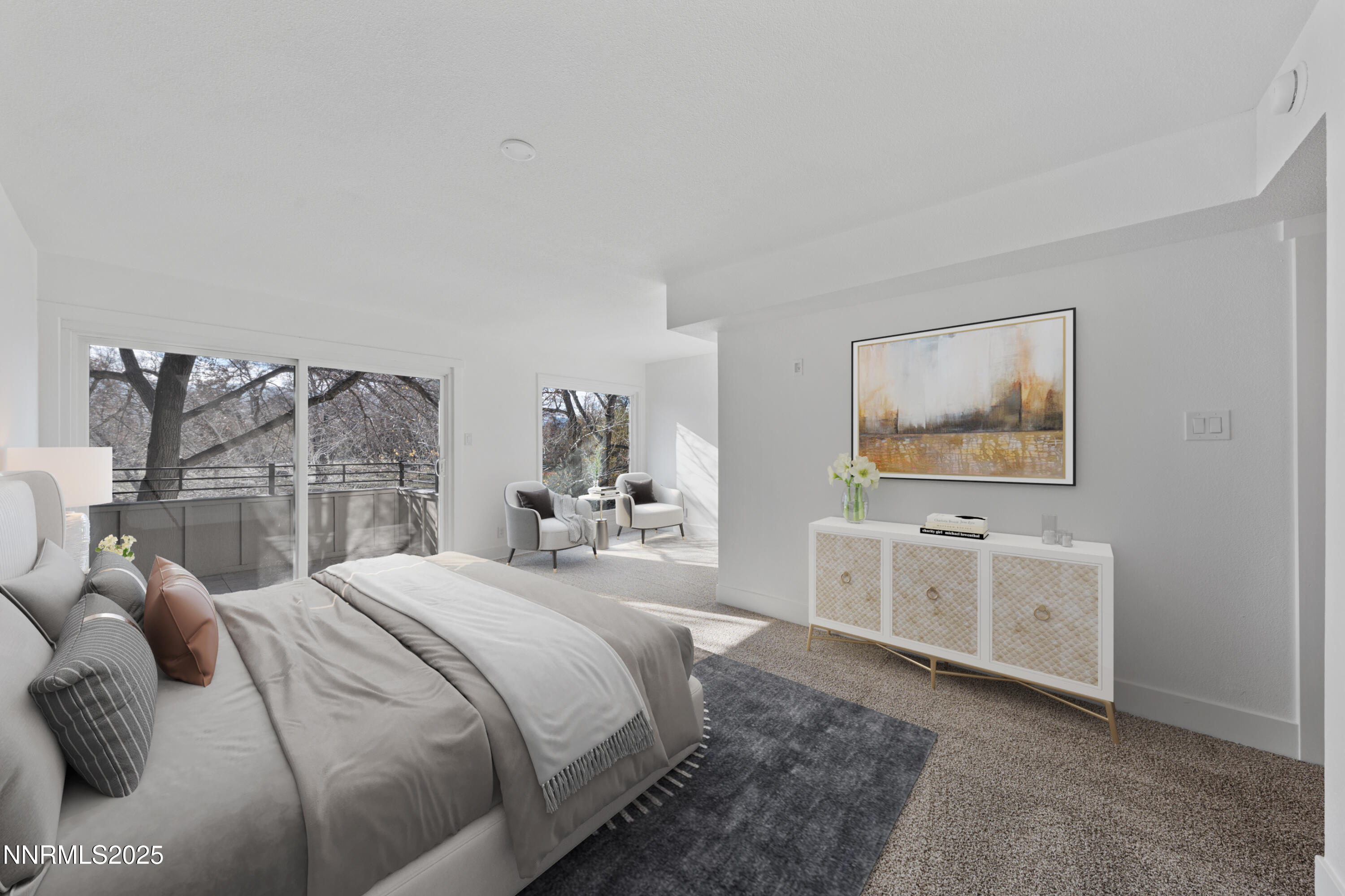 1340 Jones Street Reno, NV 89503 - Photo 29 of 58 a bedroom with a bed and ceiling fan