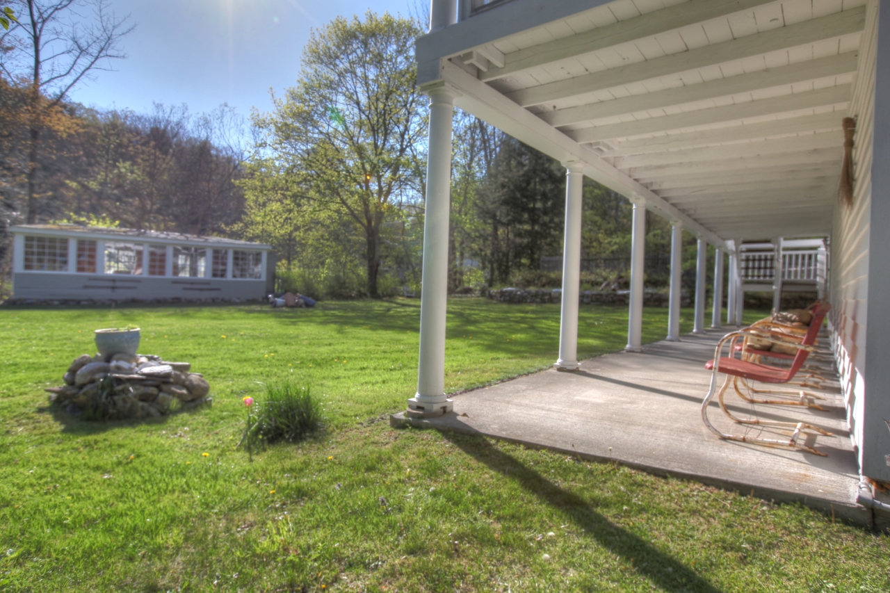 relax on 2 porches, at a studio & pool