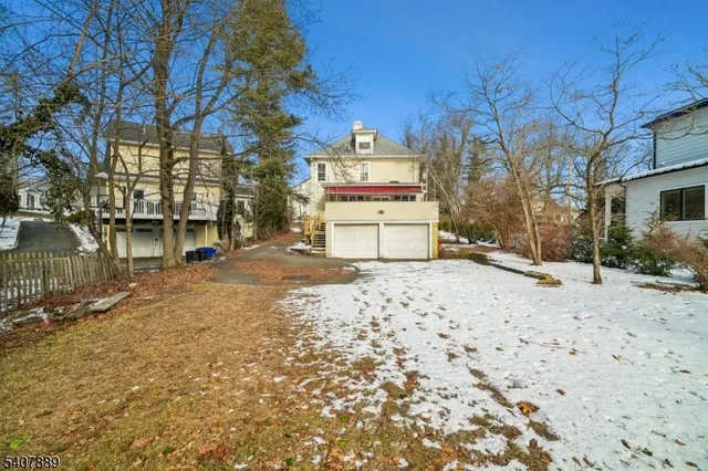 a view of a snow on the side of the road