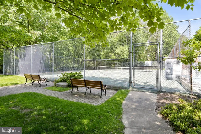 a view of a park with slide