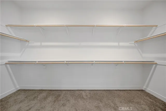 a view of an empty walk in closet