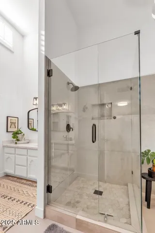 a bathroom with a shower