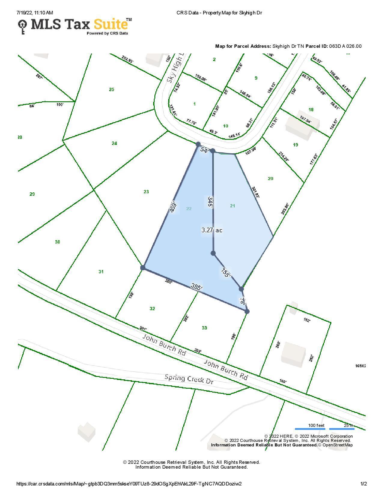 197 Hudlow Loop Road Dunlap, TN 37327 - Photo 1 of 1 CRS Data - Property Map for Skyhigh Dr-p