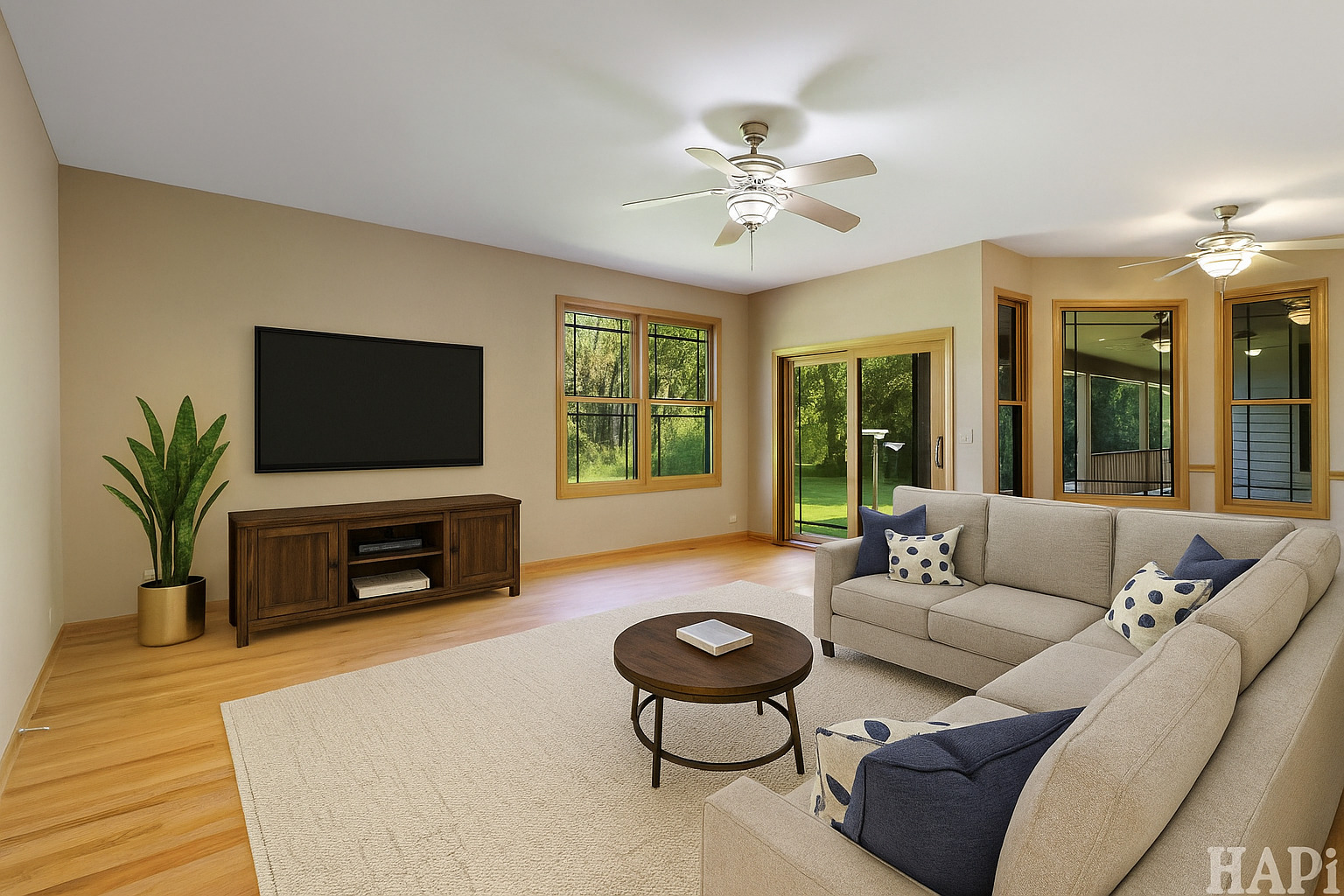 9014 Glacier Ridge Richmond, IL 60071 - Photo 15 of 48 a living room with furniture flat screen tv and a fireplace