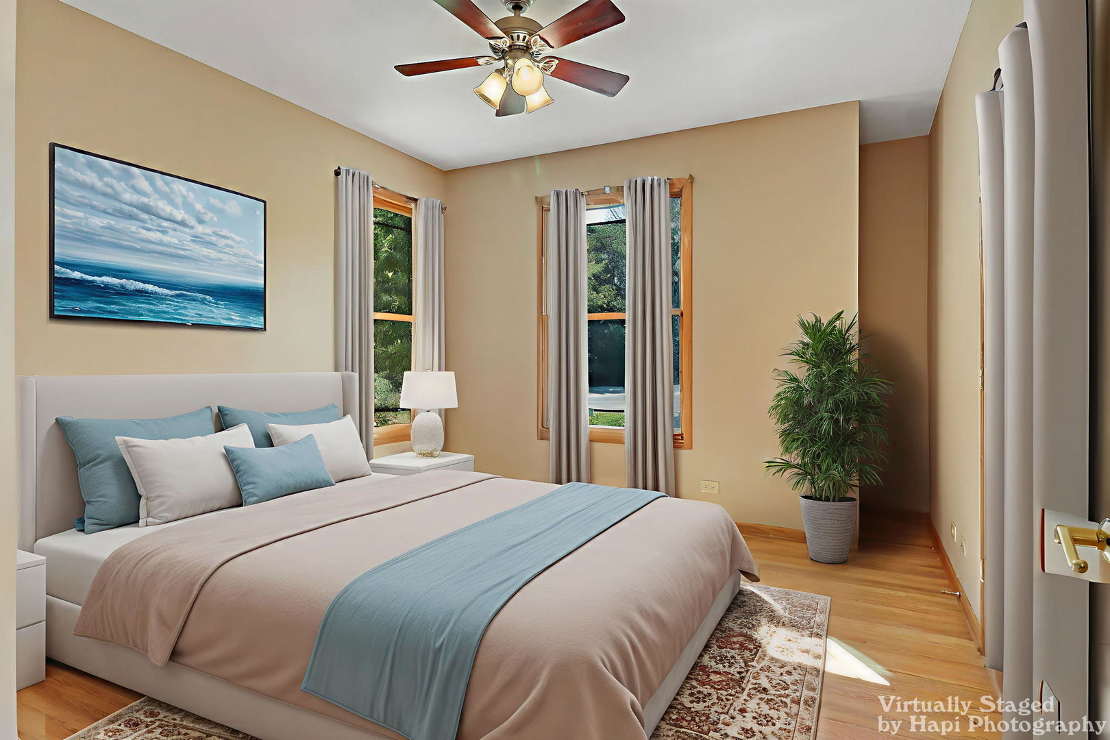 9014 Glacier Ridge Richmond, IL 60071 - Photo 33 of 48 a bedroom with a large bed and a chandelier