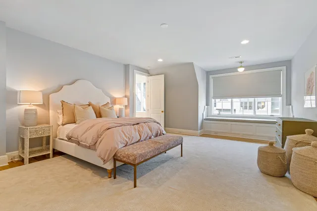 a balcony with furniture