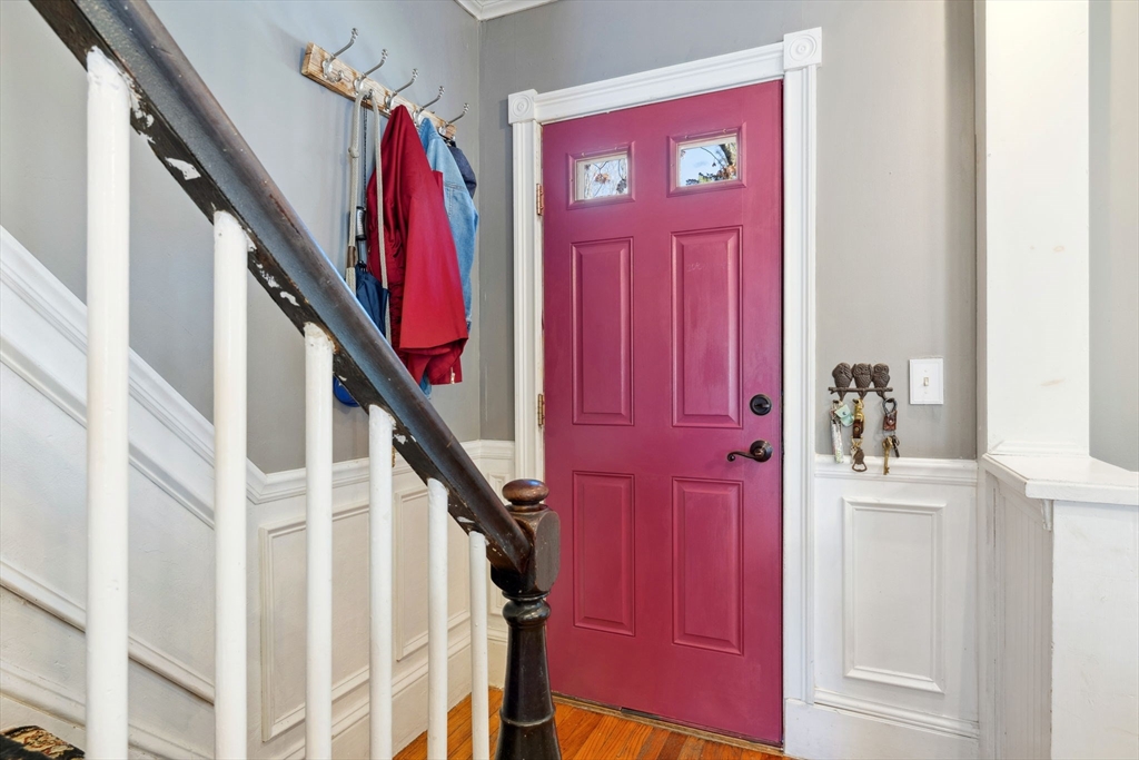 46 Appleton Street Saugus, MA 01906 - Photo 14 of 42 a view of a entryway with a red door and white walls