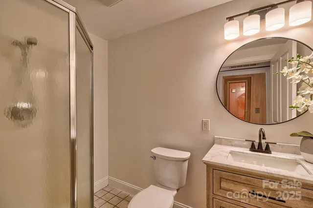 a view of a garden with a tree