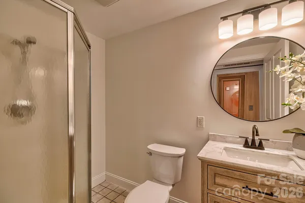 a view of a garden with a tree