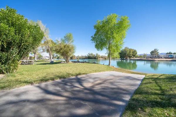 a view of a lake with houses