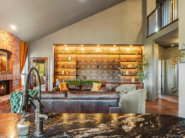 a kitchen with granite countertop lots of counter top space