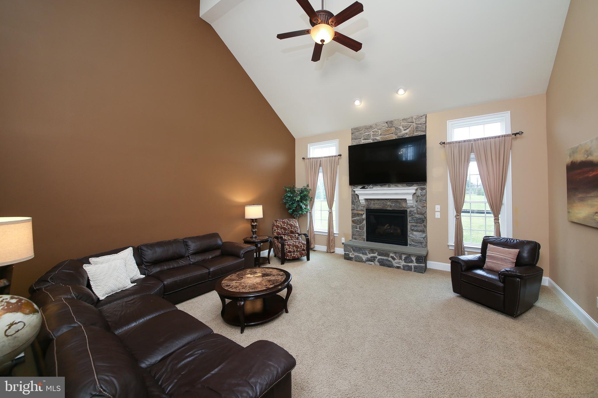 342 Alexander Drive Telford, PA 18969 - Photo 9 of 31 a living room with furniture a fireplace and a flat screen tv