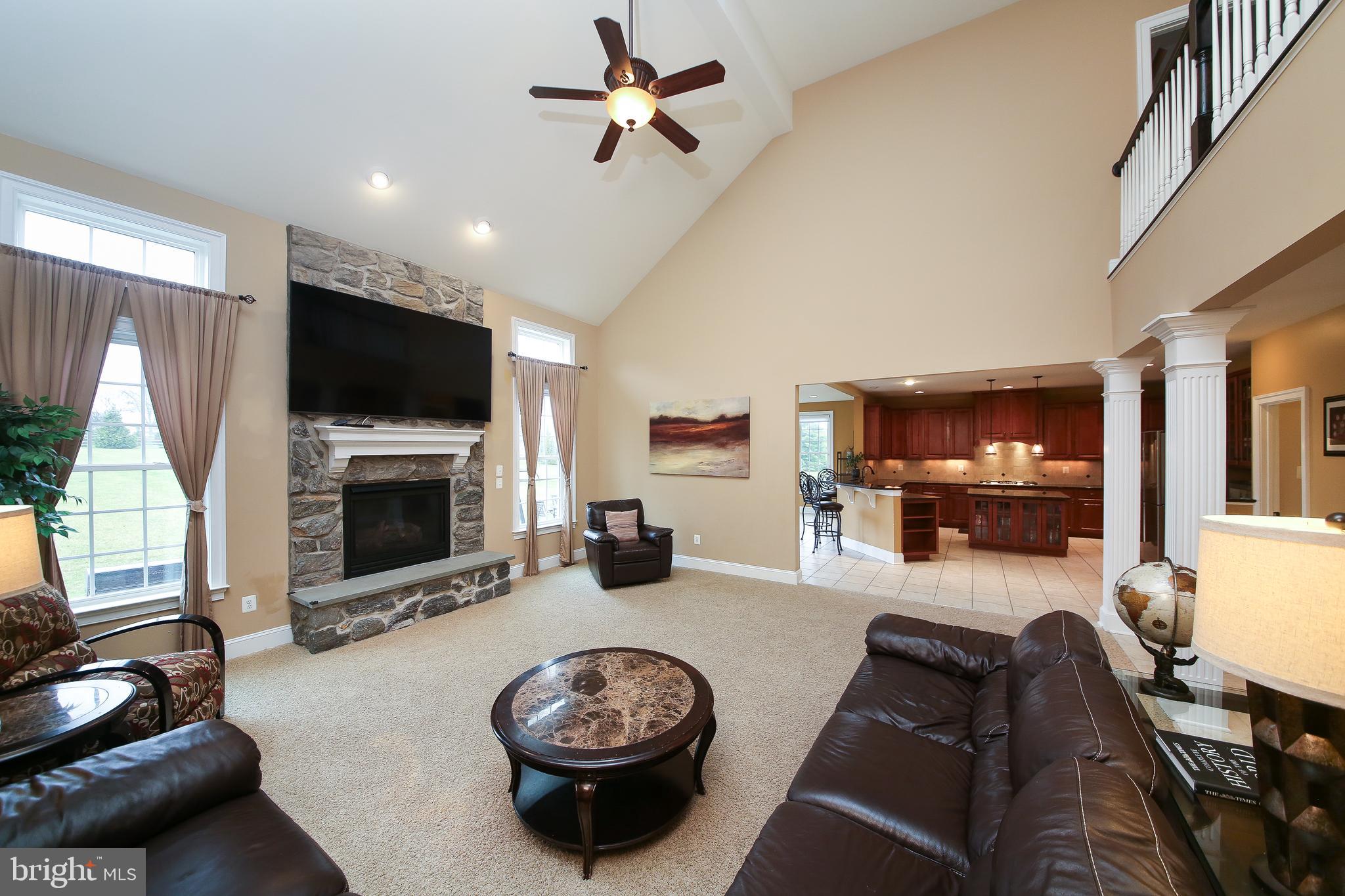342 Alexander Drive Telford, PA 18969 - Photo 10 of 31 a living room with furniture a flat screen tv and a fireplace