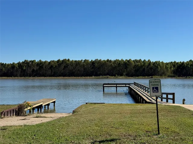 a view of a lake with outdoor space