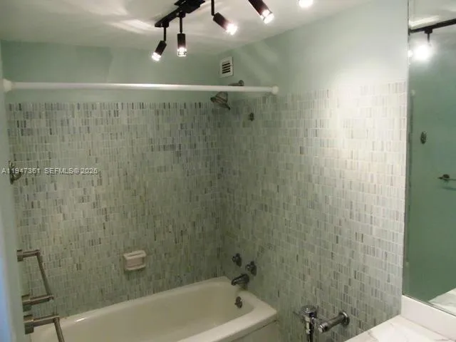 a bathroom with a shower and a toilet