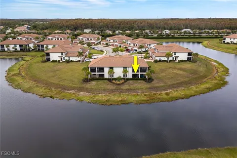 a view of a lake with a city