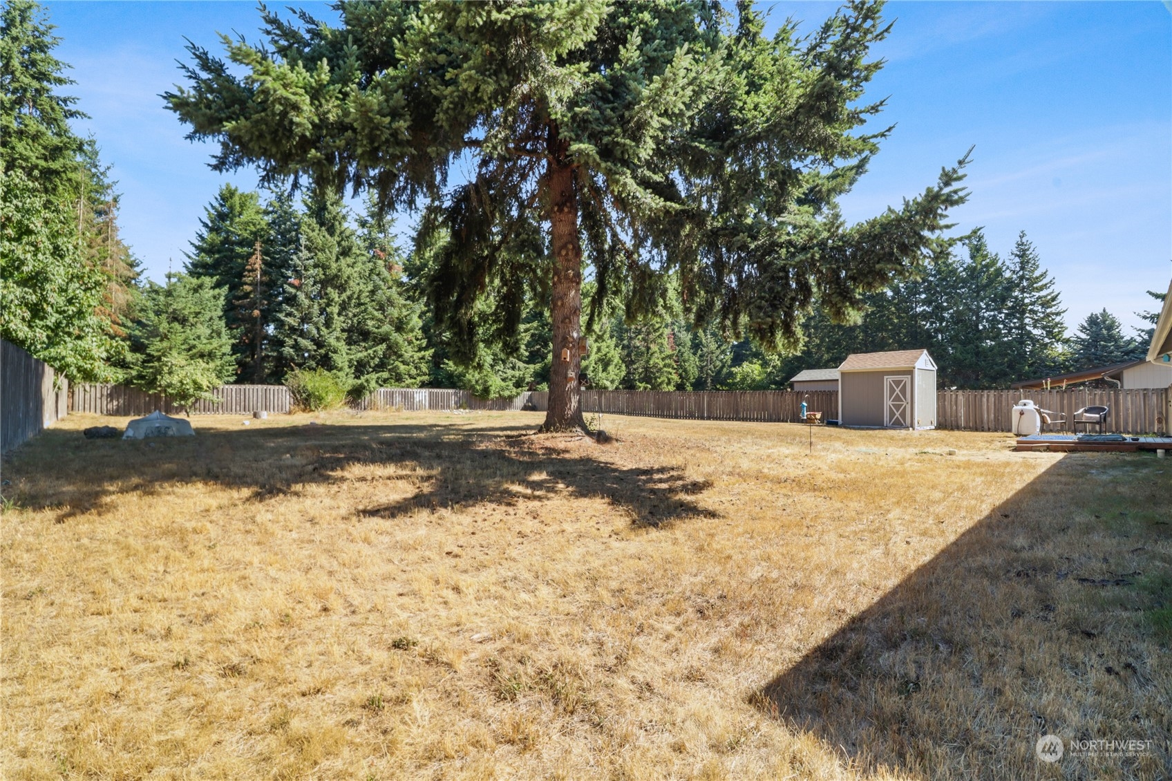 5412 187th Court Southwest Rochester, WA 98579 - Photo 30 of 37 a view of backyard space with trees
