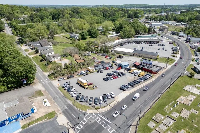 an aerial view of a city with lots of residential buildings