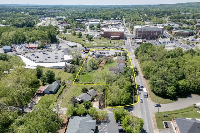 an aerial view of multiple house