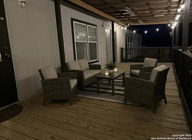a outdoor living space with furniture