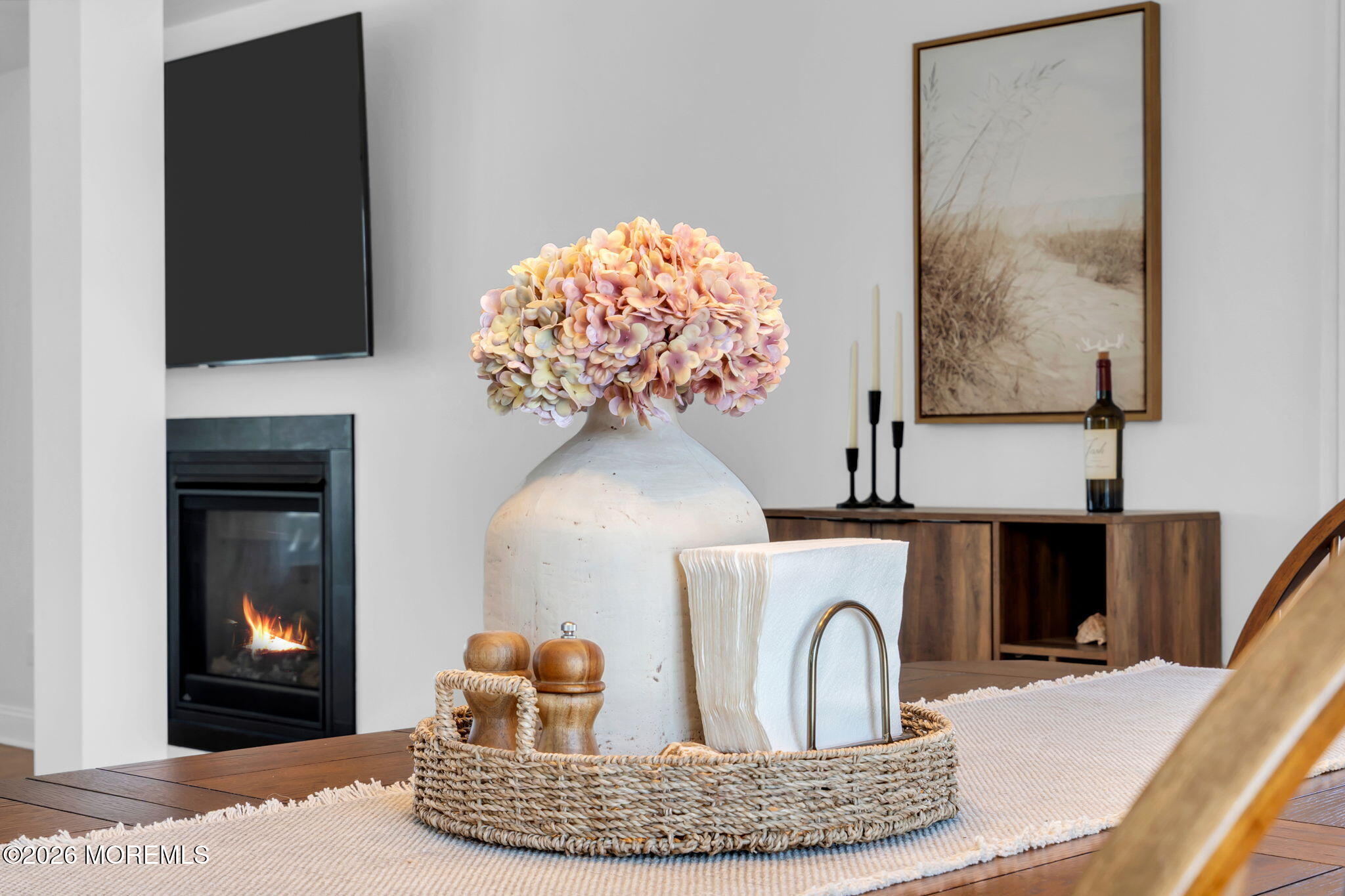 312 Beach Boulevard Forked River, NJ 08731 - Photo 18 of 40 a room with a fireplace and potted plants