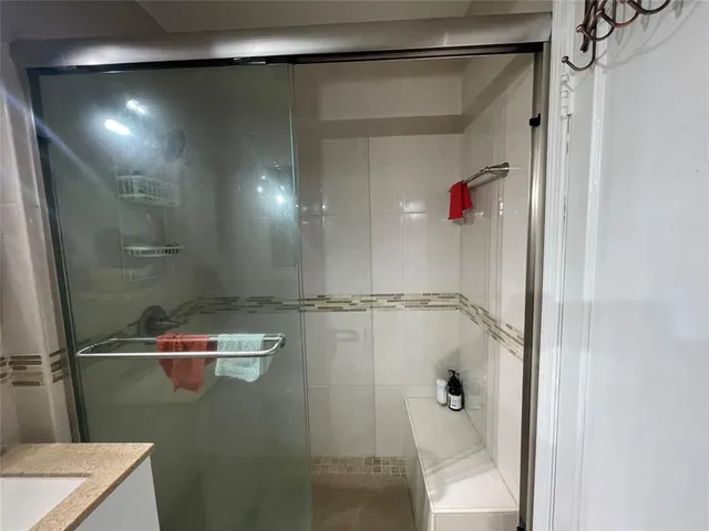 a bathroom with a shower