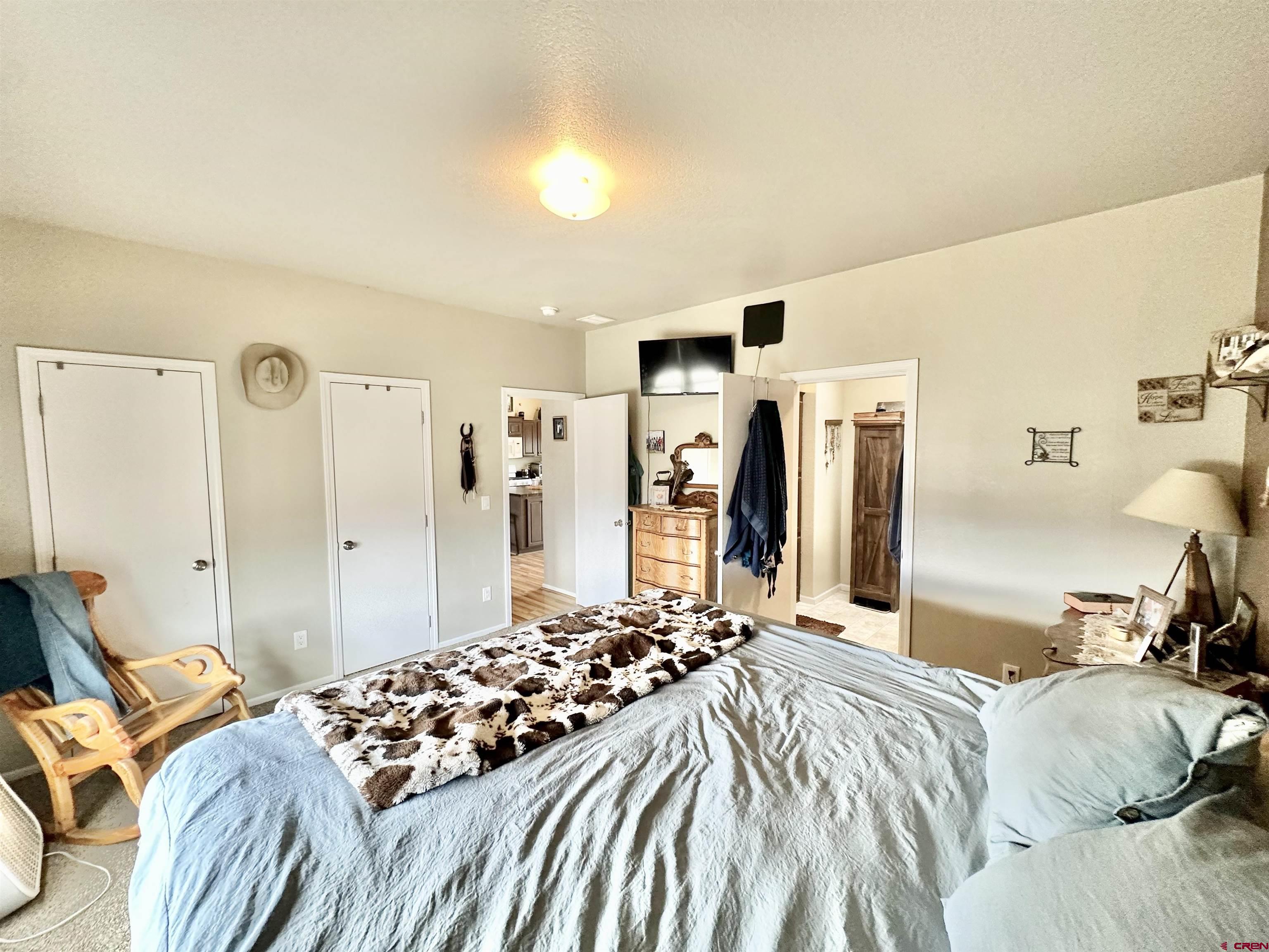 1678 Log Cabin Road Delta, CO 81416 - Photo 17 of 35 a bedroom with a bed and a large mirror