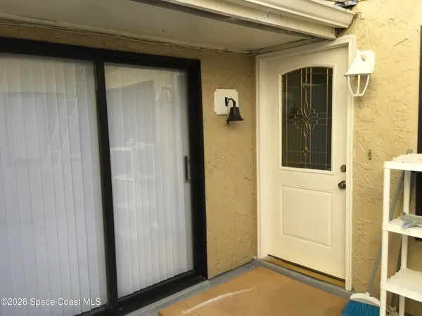 a view of a front door of a house